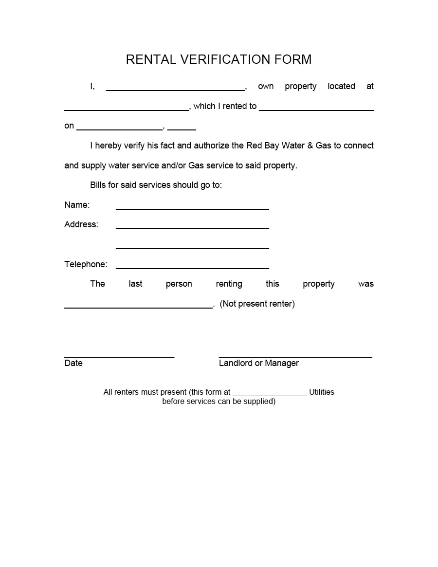 landlord verification form