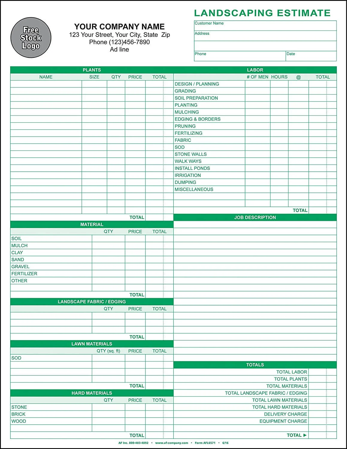 landscaping estimate template fillable landscaping estimate template fillable