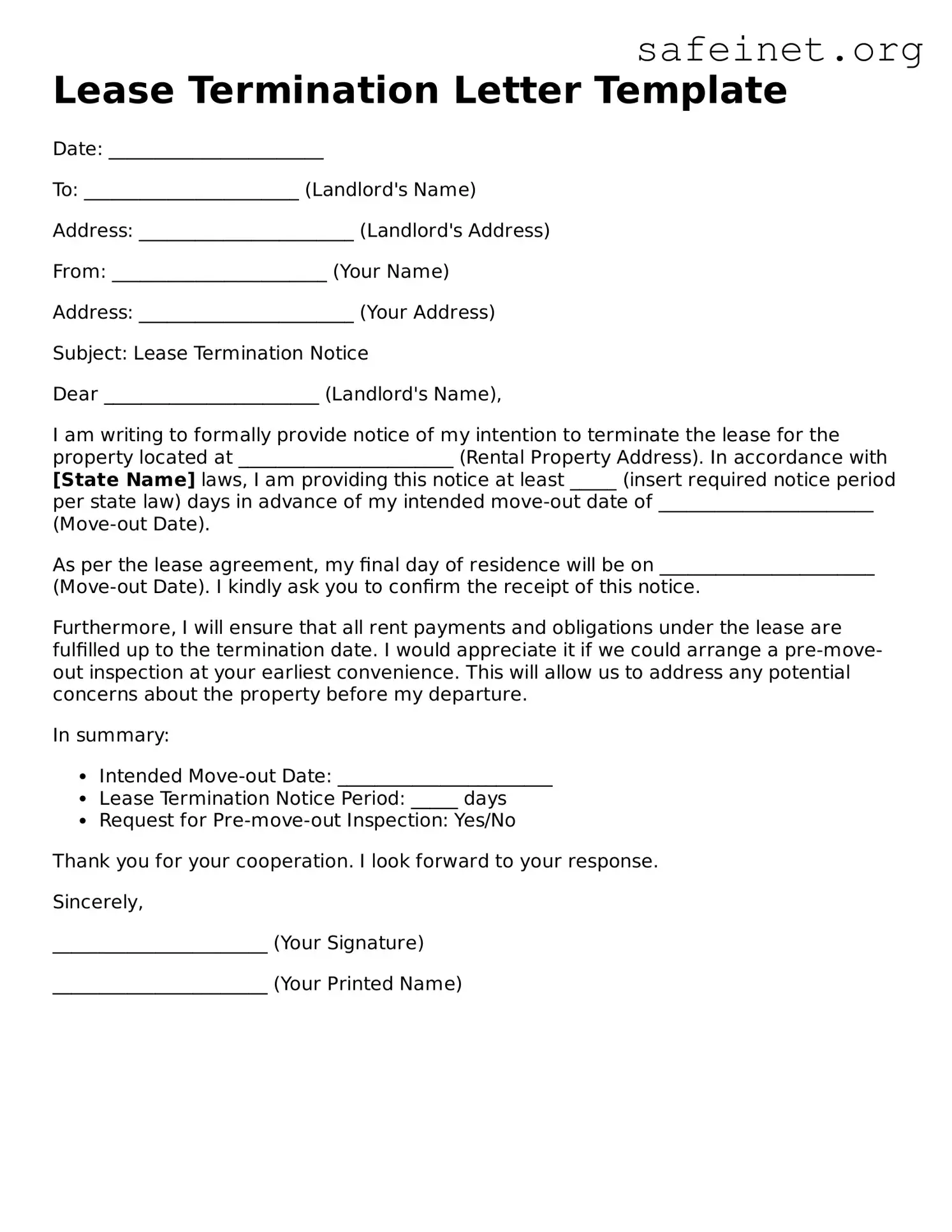lease agreement termination template word