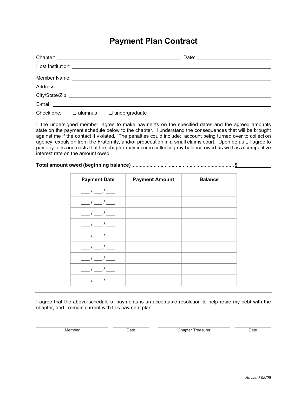 payment plan template word payment plan template word