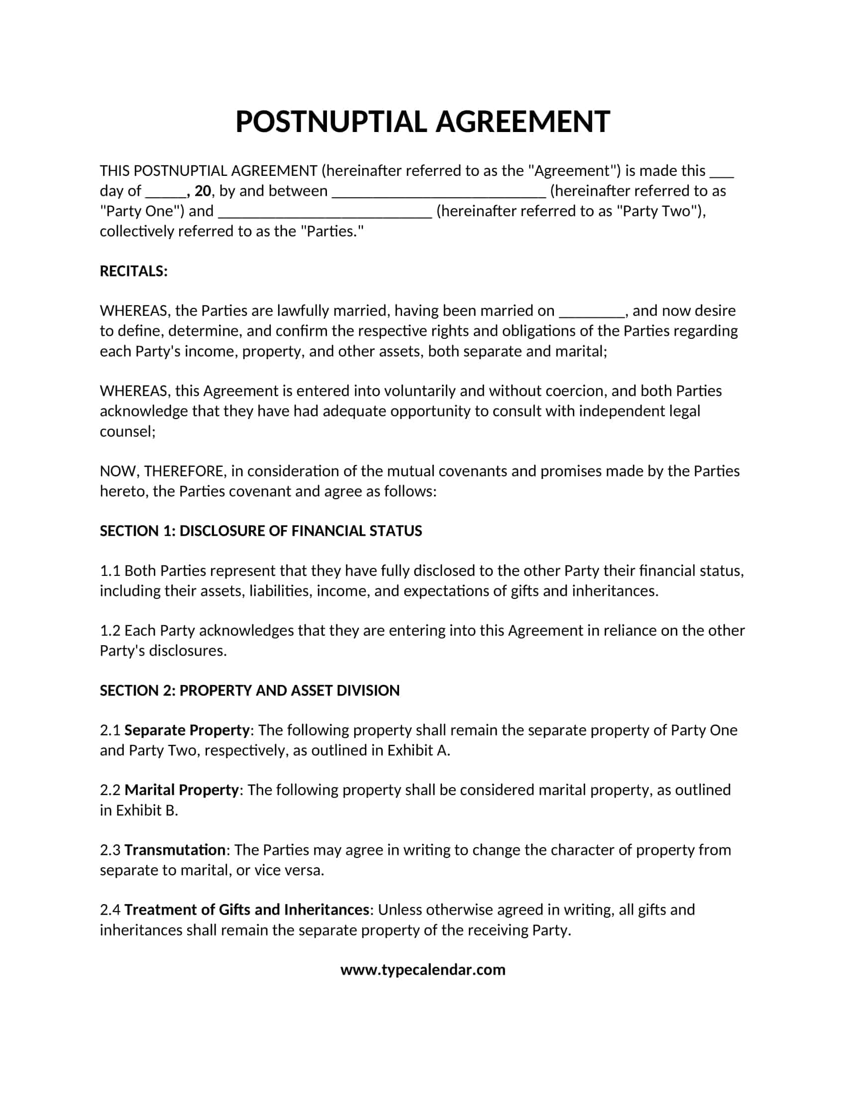 post nuptial agreement florida pdf