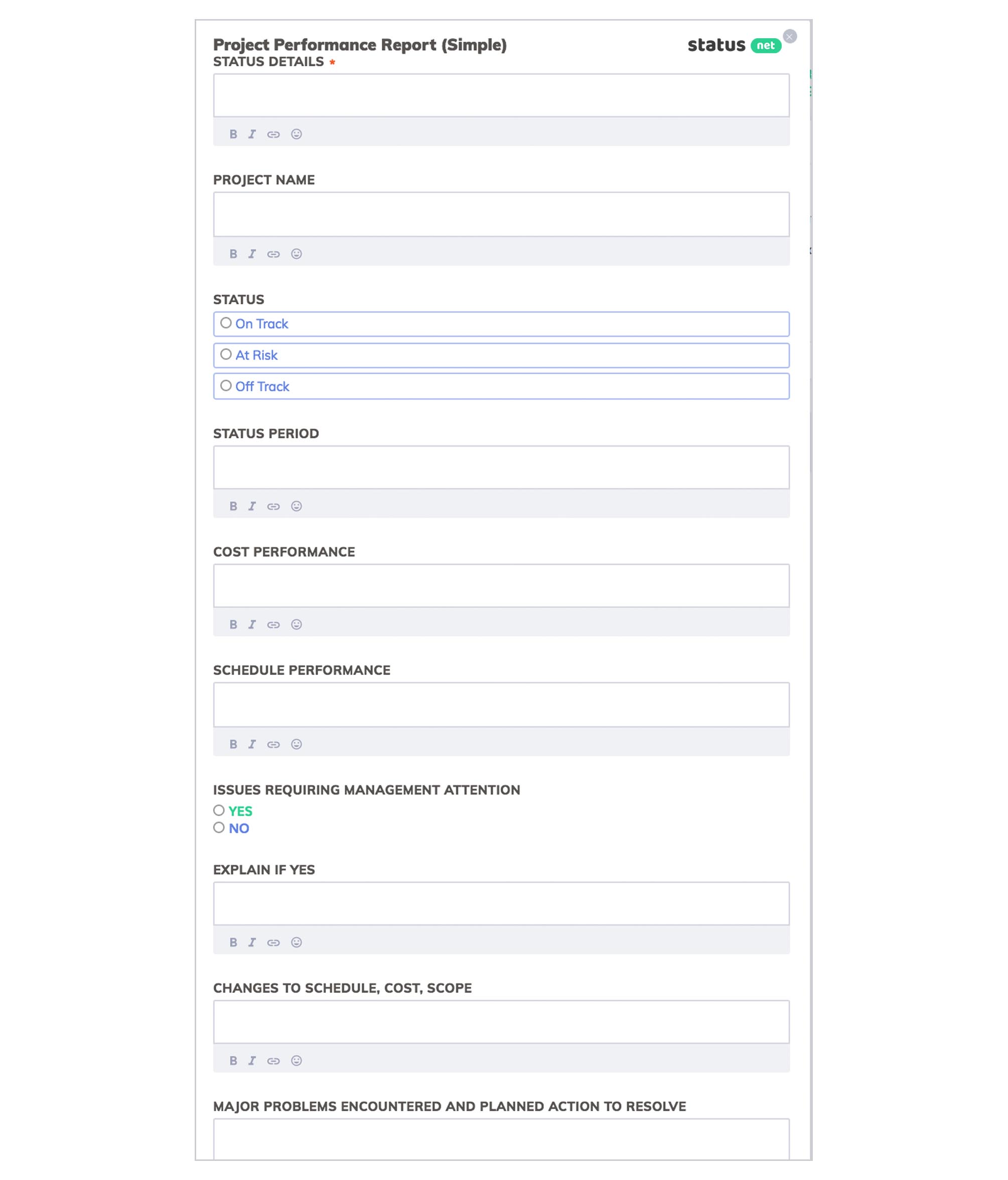 project report template ppt