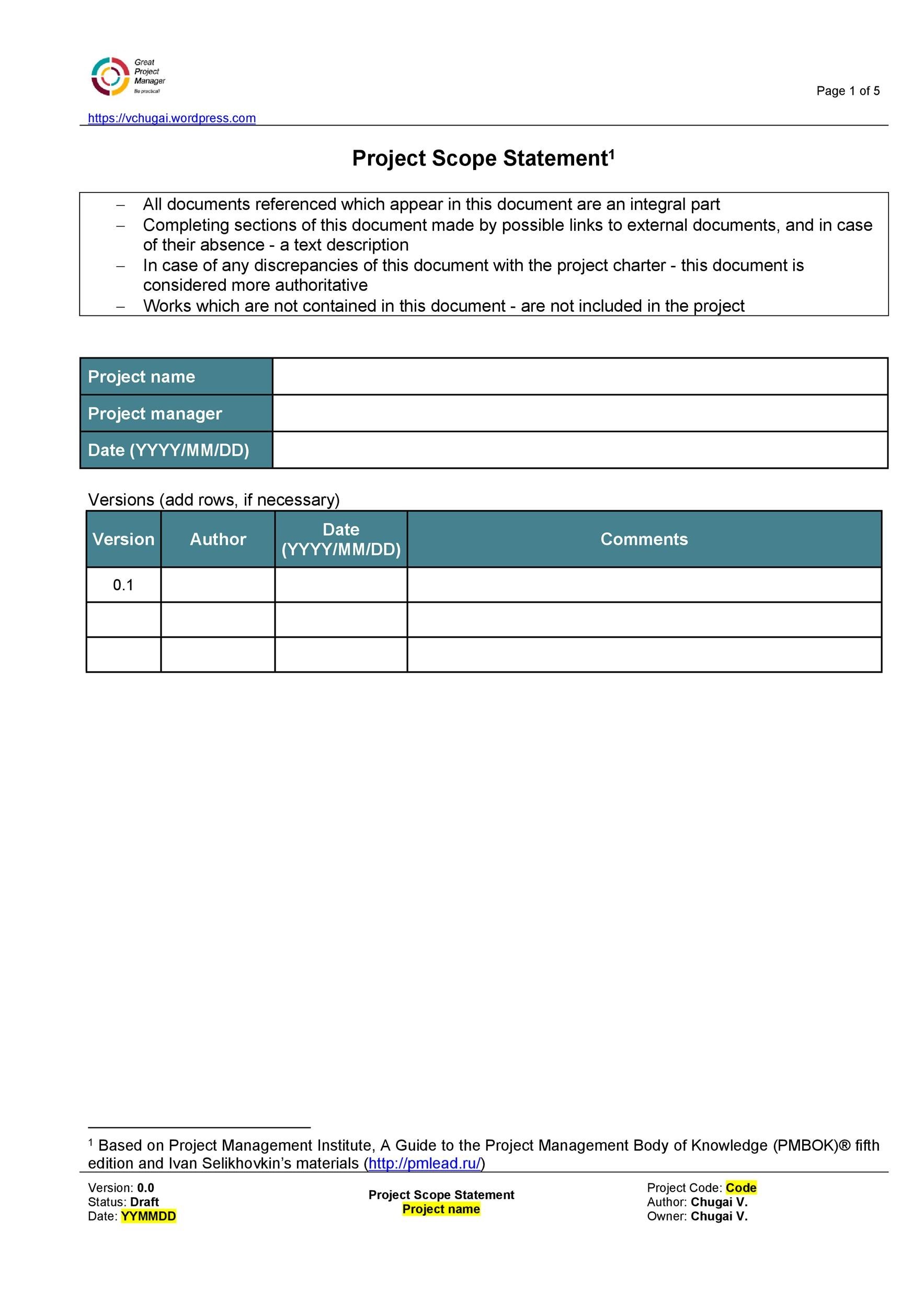 project scope document project scope document
