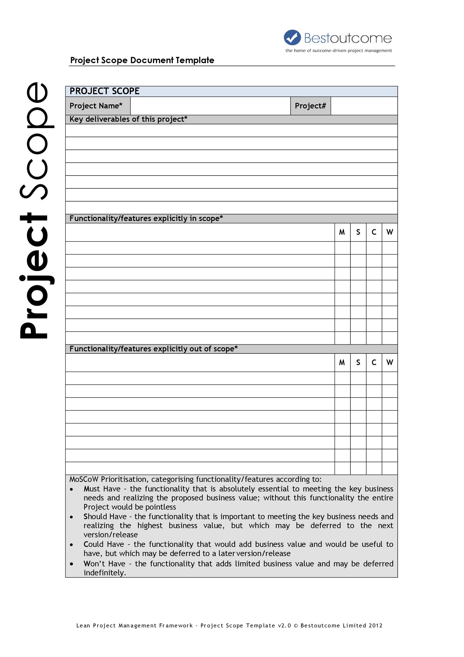 project scope statement template project scope statement template