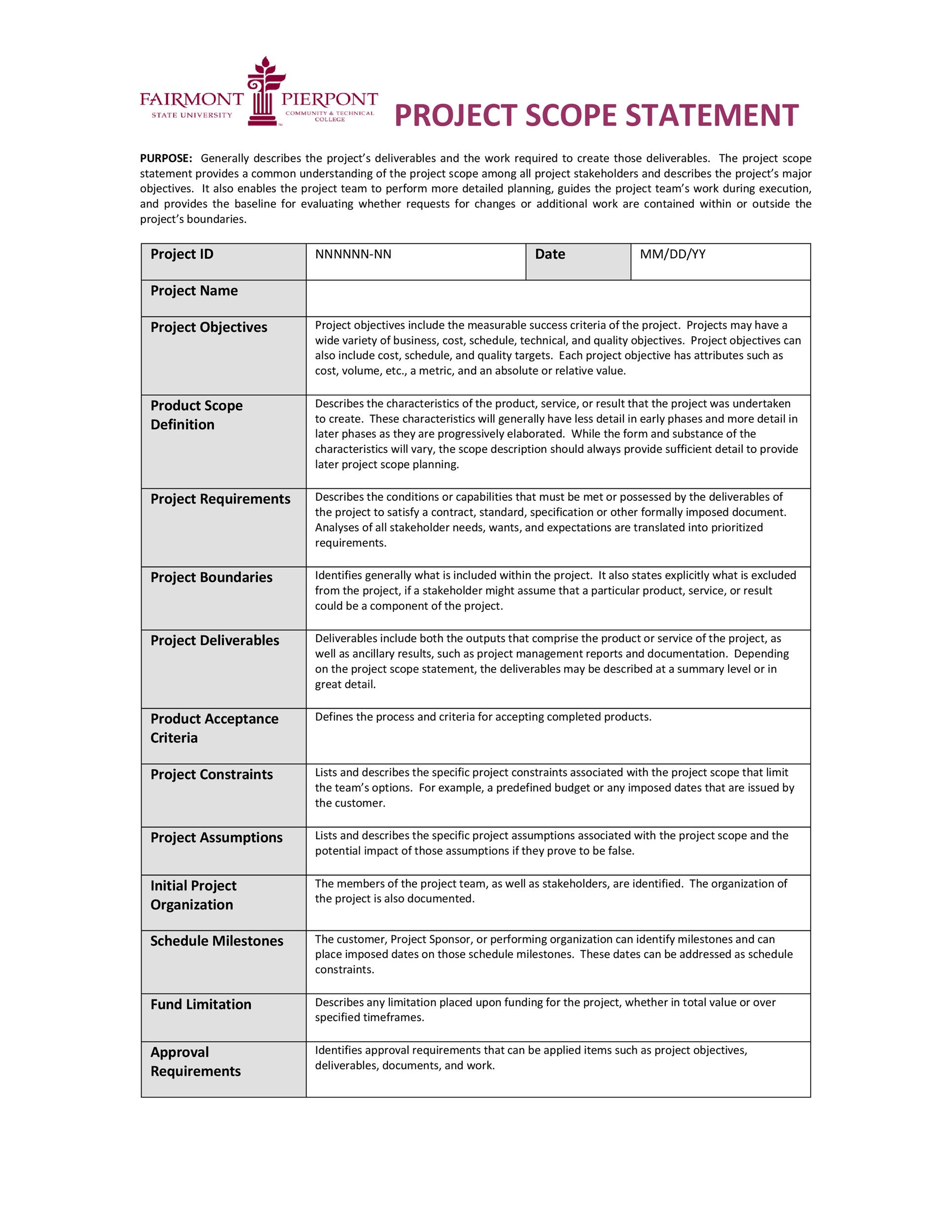 project scope template excel project scope template excel