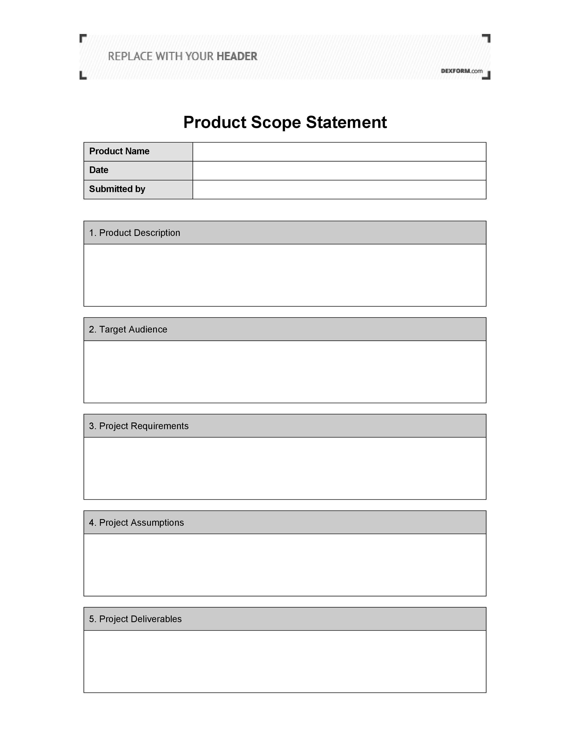 project scope template free project scope template free