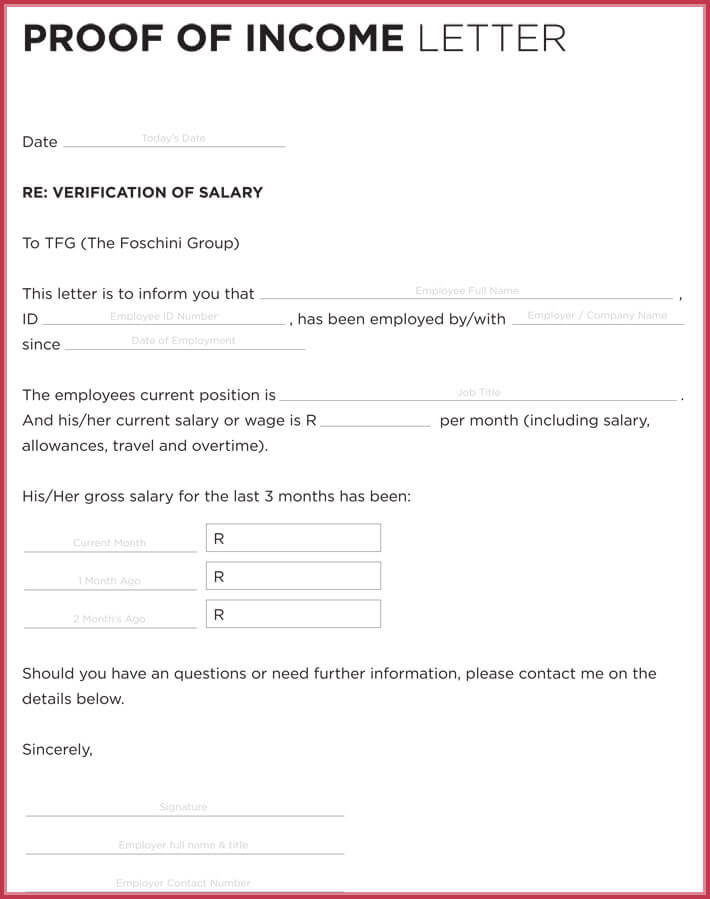 proof of income letter pdf proof of income letter pdf