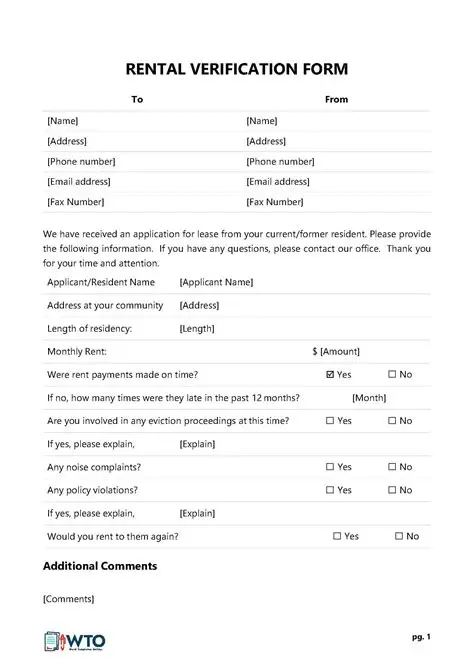 rental verification form pdf