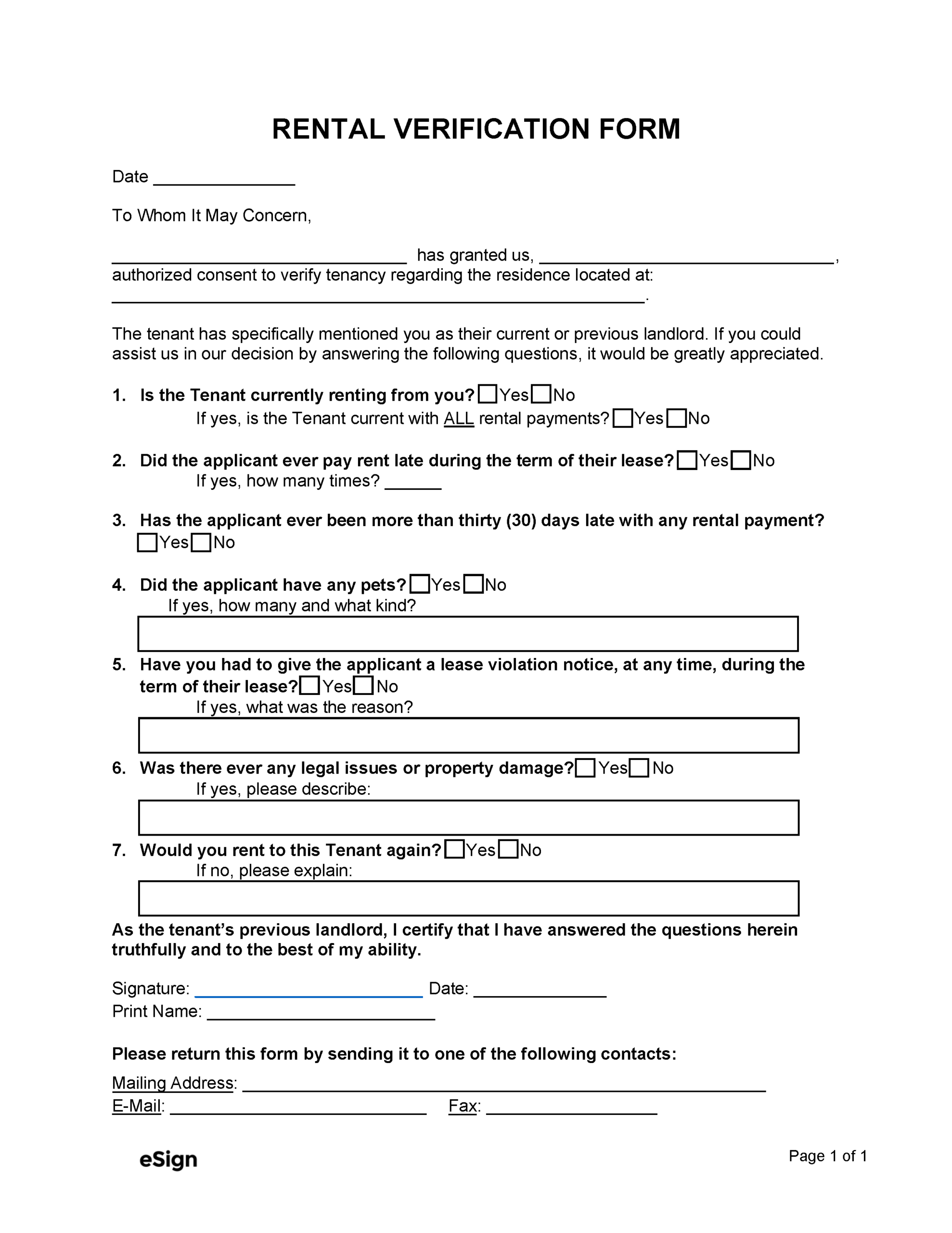 rental verification form word doc