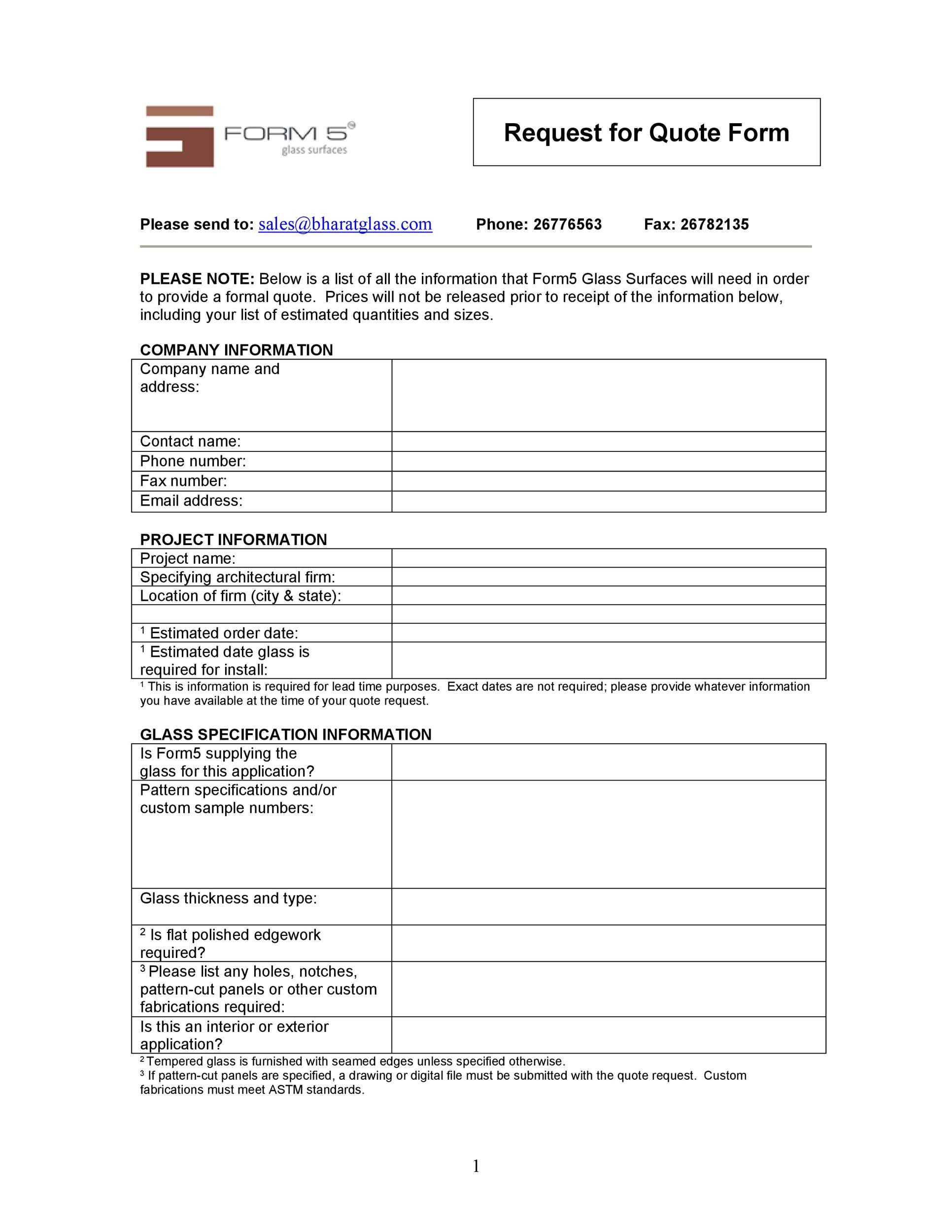 request for quote sample request for quote sample
