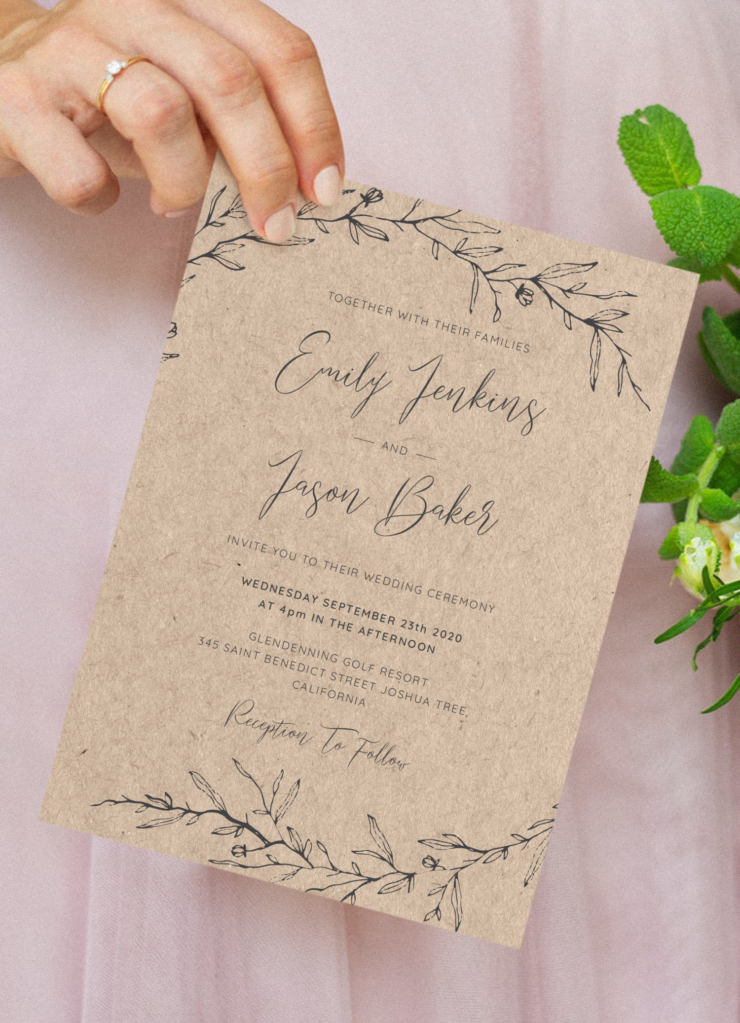 rustic floral wedding invitation rustic floral wedding invitation