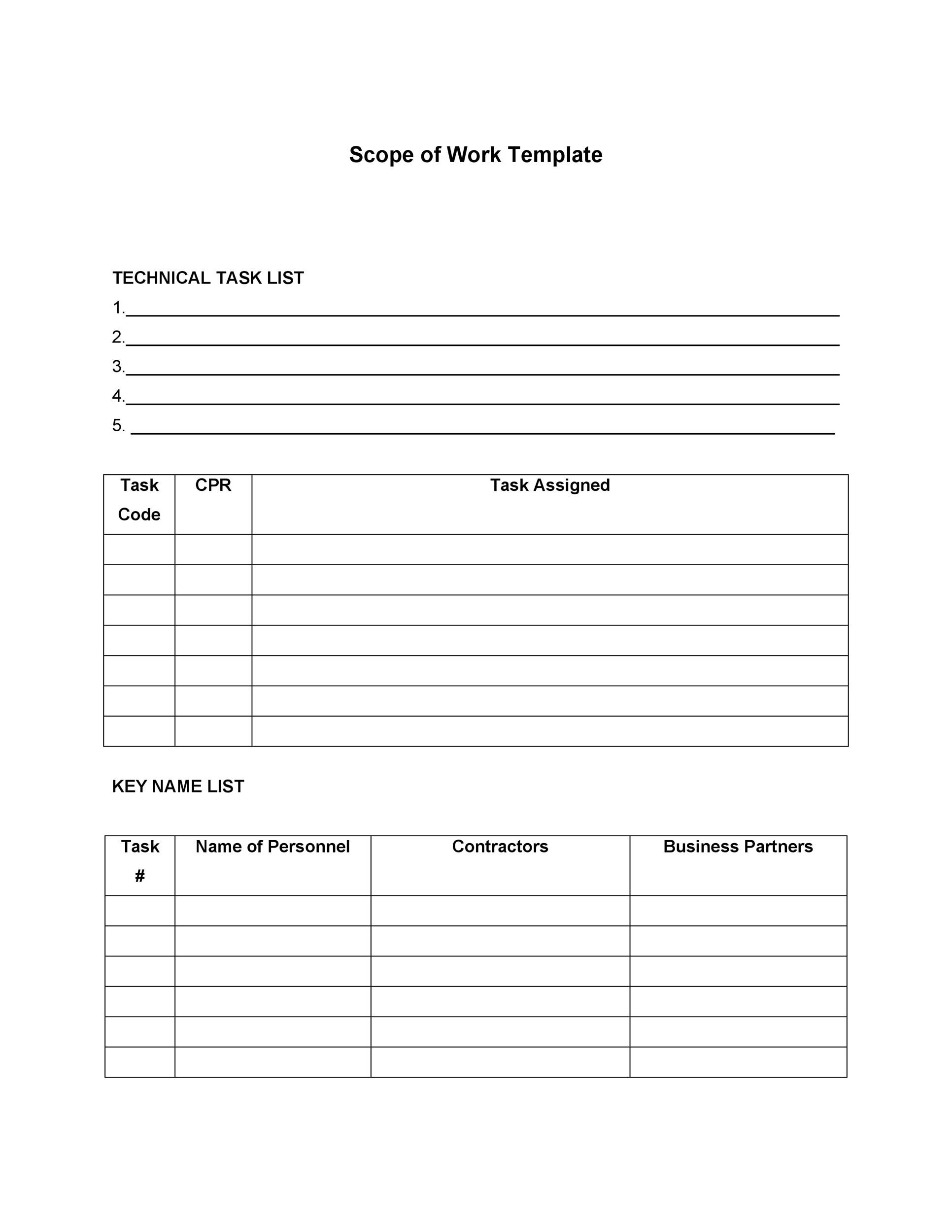 scope of work template simple scope of work template simple