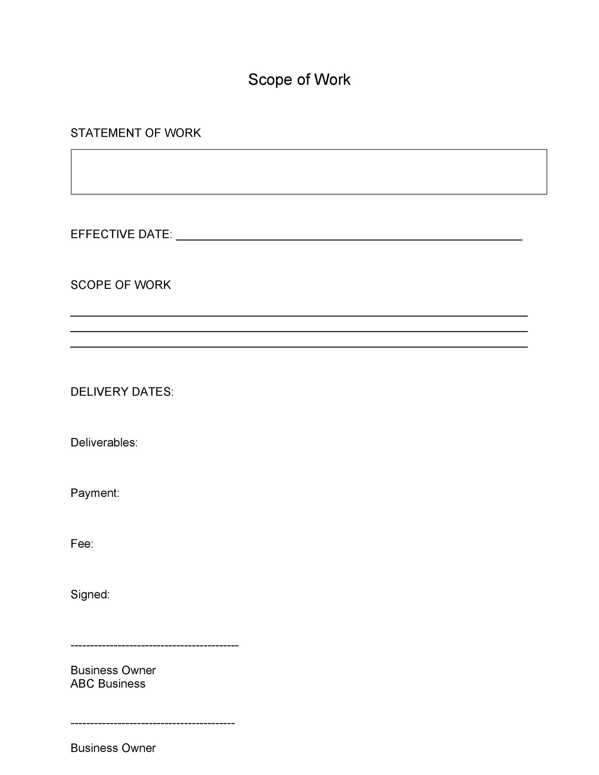 scope of works meaning scope of works meaning