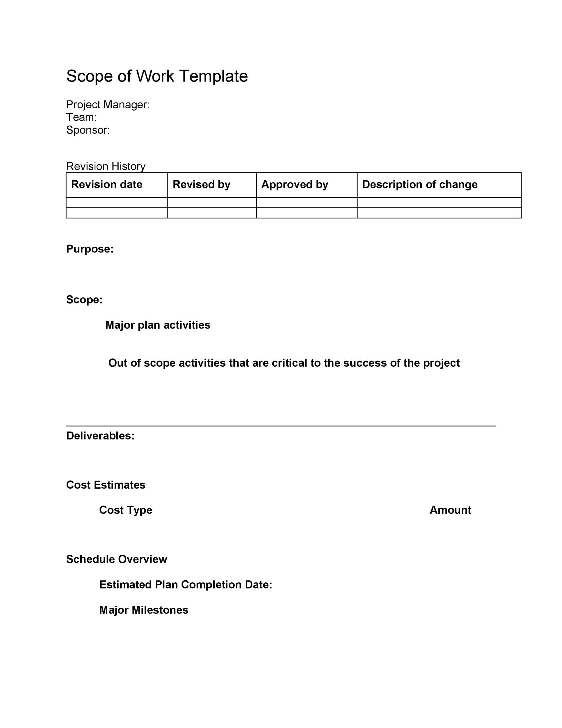 scope of works template construction scope of works template construction