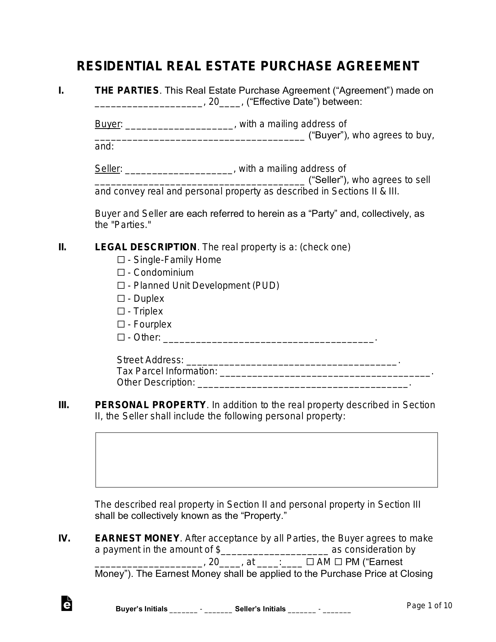 simple real estate contract template simple real estate contract template